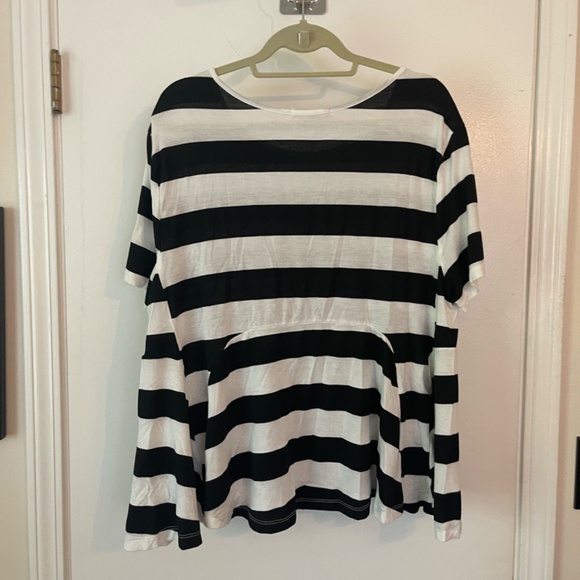 Anthropologie Everleigh Striped Peplum Swing Tee - Picture 9 of 9